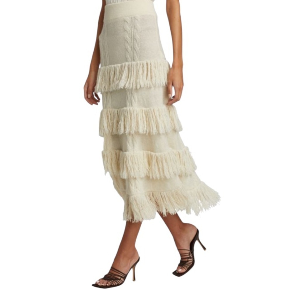 JOHANNA ORTIZ No Doubts Royal Alpaca Midi Skirt Sz XL Women